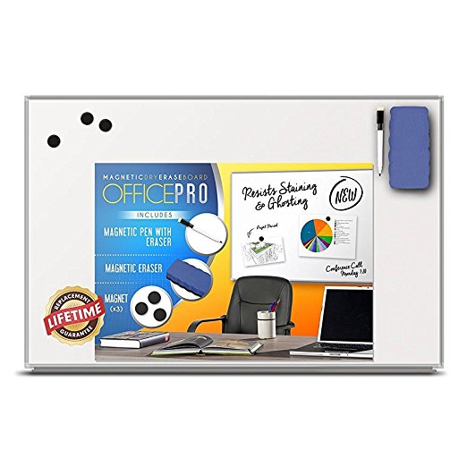 Best Gifts for People with ADHD OfficePro Magnetic Dry Erase Board with Pen and Tray